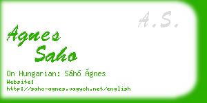 agnes saho business card